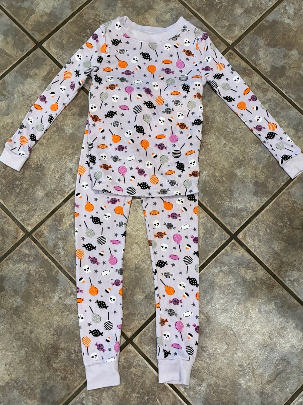 wonder nation Light Purple Halloween Candy Print Pajama Set